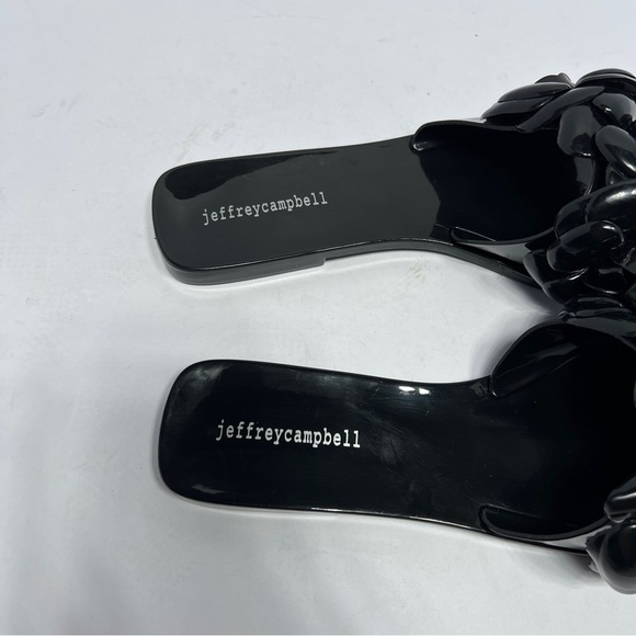 Jeffrey Campbell Fleuris Jelly Flip Flop Black Floral Thong Sandle Size 8 NWOT - Picture 6 of 8